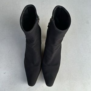 PRADA SPORT | Black Nylon Pointed Toe Kitten Heel Ankle Boots